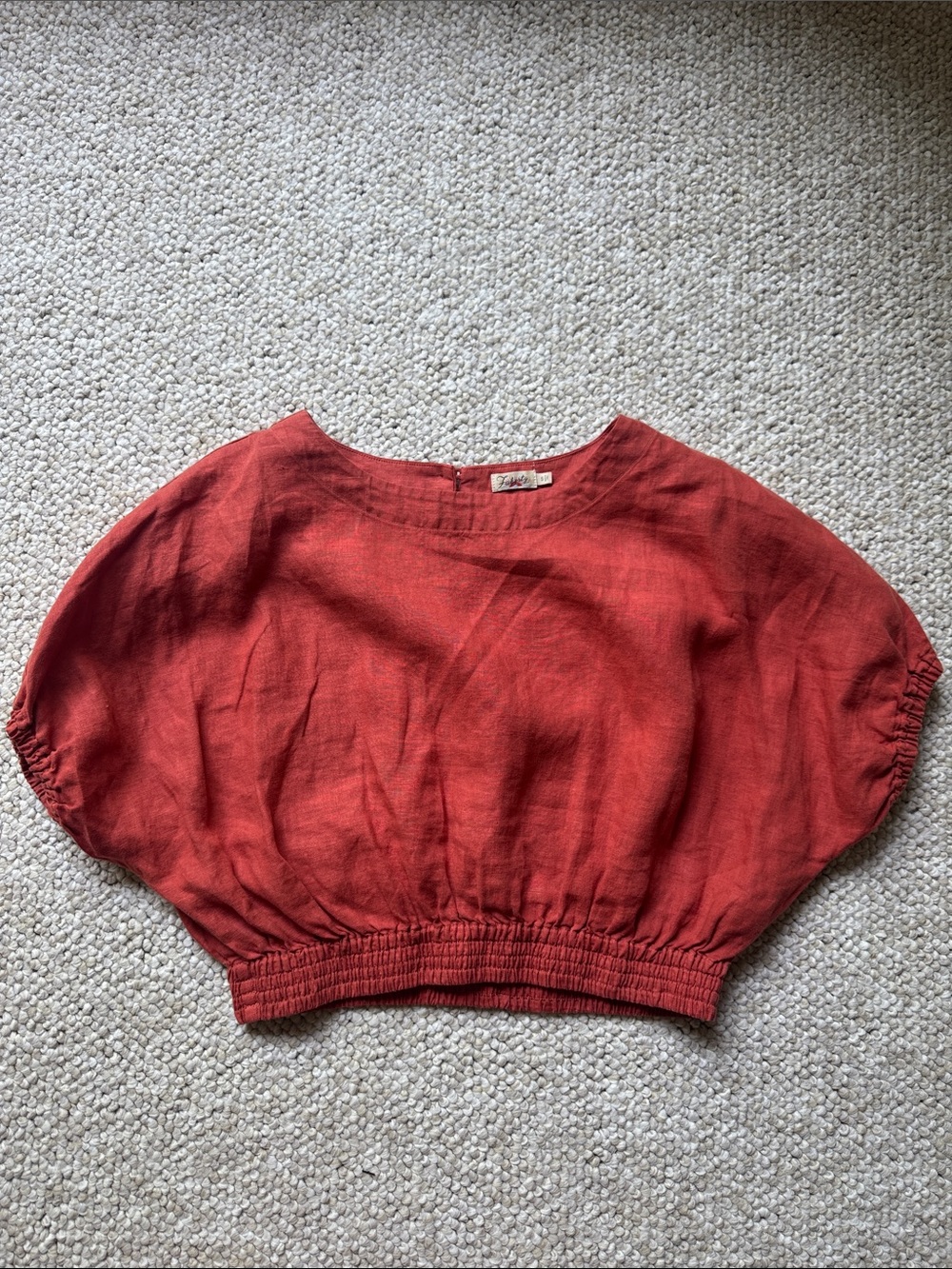Faherty Rust Red Cropped Top